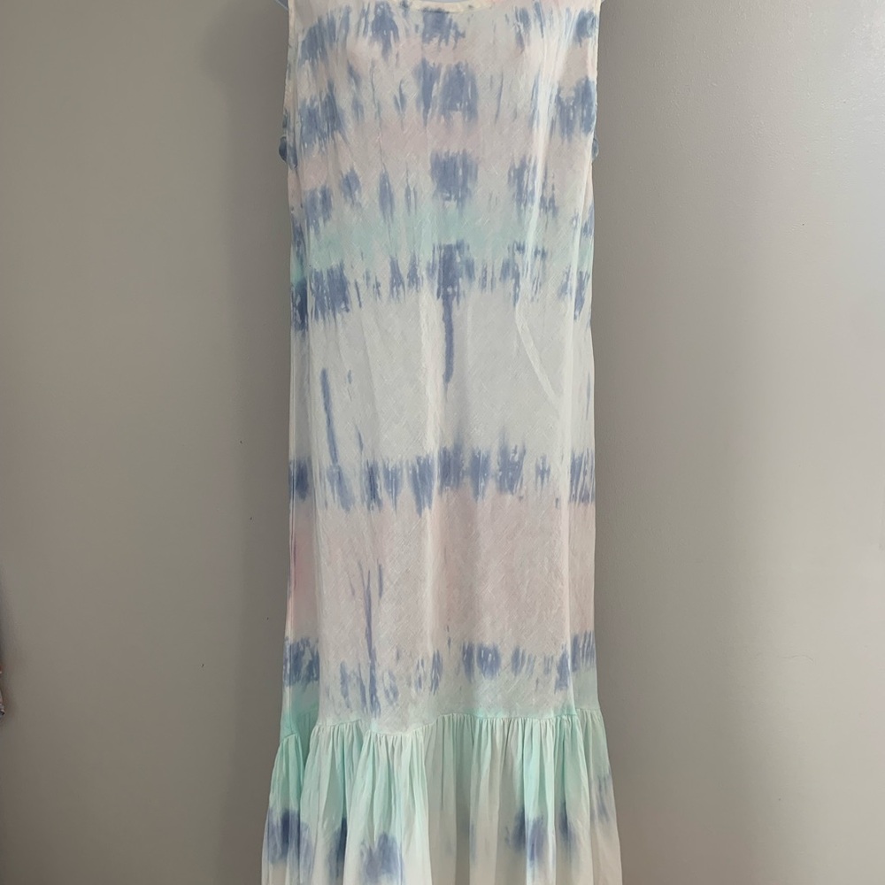 CHARLIE B Blue and Pink Ruffled Tiered Maxi Sundress - Picture 14 of 16